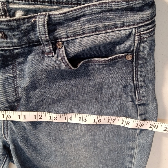 Talbots Jeans Straight Slim Mid Rise Women 8P Mid Wash Blue Stretch Ankle Cotton - Picture 7 of 11